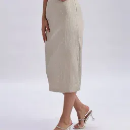 calvin klein jeans Women Ribbed Midi A-Line Skirt image 2