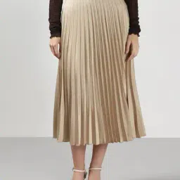 vero moda Women Accordian Pleated A-Line Skirt image 2