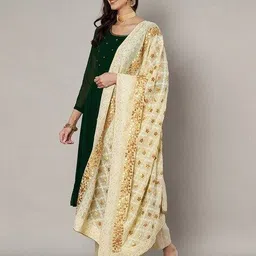 muffly Women Floral Embroidered Georgette Dupatta image 2