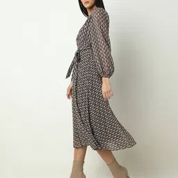 vero moda Women Geometric Print Fit & Flare Dress image 2