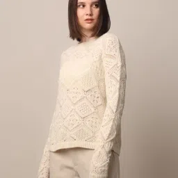 only Women Patterned Regular Fit Sweater image 2