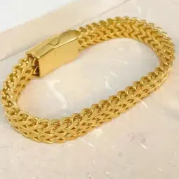 fashion frill Men Gold-Plated Bracelet with Magnetic Clasp image 2