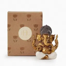 pure home and living Antique Gold Polyresin Sitting Ganesha image 2