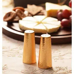 pure home and living Set of 2 Gold Hammered Salt and Pepper Shaker image 2