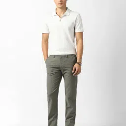 van heusen Men Striped Slim Fit Flat-Front Trousers with Insert Pockets image 2