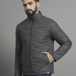 alpha tribe Men Regular Fit Zip Front Puffer Jacket    image 2