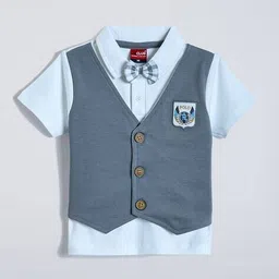 hopscotch Boys Checked T-Shirt & Shorts Set image 2