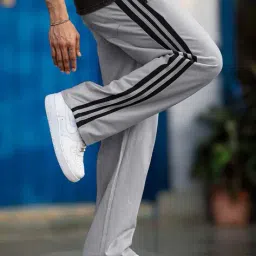 alpha tribe Men Striped Straight Track Pants image 2