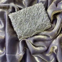 indie picks Soft Silk Saree With Hand Work Blouse Piece  image 2