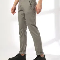 john players Men Slim Fit Flat-Front Trousers image 2