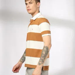 john players Men Striped Slim Fit Polo T-Shirt image 2