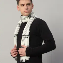 handicraft-palace Men Checked Scarf with Fringe Hem image 2