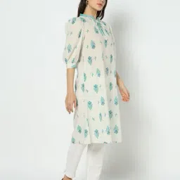 yousta Women Floral Print A-Line Kurta image 2