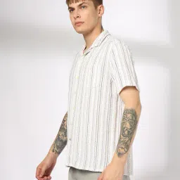 netplay Men Striped Resort Slim Fit Shirt with Patch Pocket image 2