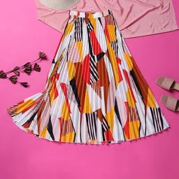 zwerlon x ag Women Geometric Print A-Line Skirt image 2