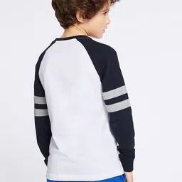 marks & spencer Round-Neck T-shirt with Contrast Sleeves image 2