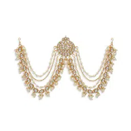 oomph Women Gold-Plated Beaded Sheeshphool image 2