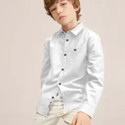 sky pearl Boys Regular Fit Shirt with Spread-Collar image 2