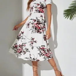 fabrange Women Floral Print A-Line Dress image 2