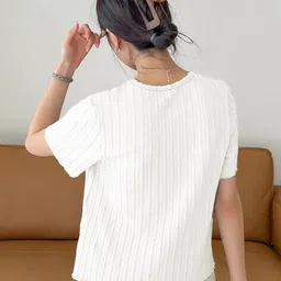 womenster Women Relaxed Fit Round-Neck T-Shirt image 2