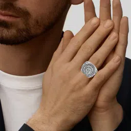 memoir Men Oxidised Lord Jesus Christ Cocktail Ring image 2