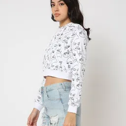 yousta Women Printed Regular Fit Hoodie image 2