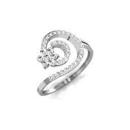 avsar White Gold Cubic Zirconia Studded Arundhati Ring image 2