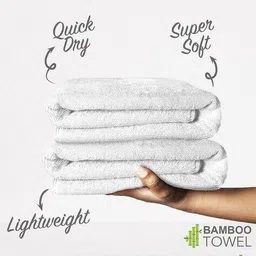 heelium Set of 3 600 GSM Bamboo Bath Towels 55" x 27.5" image 2
