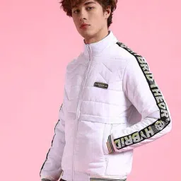 the indian garage co Men Typographic Print Regular Fit Zip-Front Puffer Jacket image 2