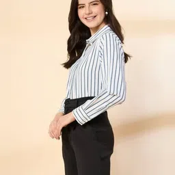 kiarabel Women Striped Regular Fit Shirt image 2