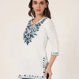 diktmark Women Embroidered Straight Kurti image 2