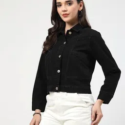 cosmic trio Women Regular Fit Denim Jacket image 2