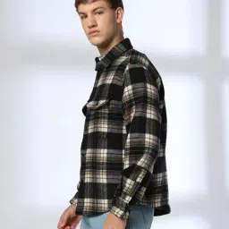 rev-verse Men Checked Slim Fit Shacket image 2