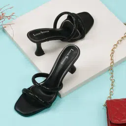 louis stitch Women Heeled Sandals with PU upper image 2