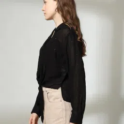 rio Women Sequin Embroidered Regular Fit Shirt image 2