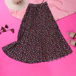 zwerlon x ag Women Floral Print Pleated A-Line Skirt image 2