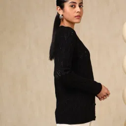 soch Women Round-Neck Cardigan with Button-Closure image 2