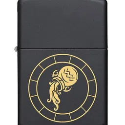 zippo Aquarius Zodiac Sign Design Windproof Pocket Lighter image 2