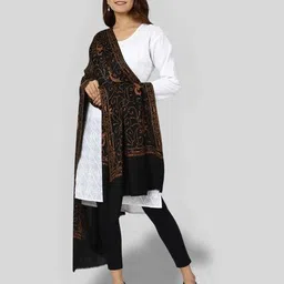 swi stylish Women Embroidered Woolen Shawl image 2