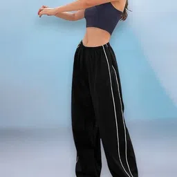 sqew Women Wide Track Pants with Elasticated Waist image 2