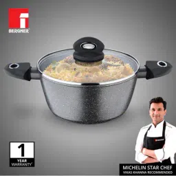 bergner  Non-Stick Aluminium Pot with Glass Lid image 2
