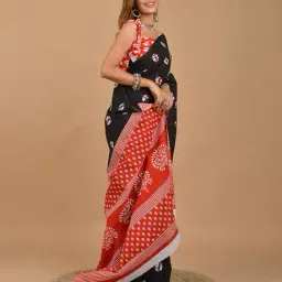 shivanya handicrafts Block Print Saree with Contrast Border image 2