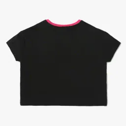 yousta Girls Typographic Print Boxy Fit Round-Neck T-Shirt image 2