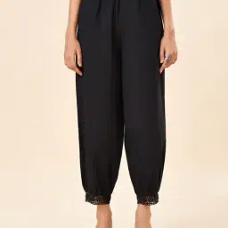 rangmanch by pantaloons Women Lace Mid-Rise Relaxed Fit Cotton Pants image 2