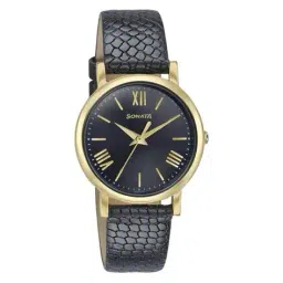 sonata Women Water-Resistant Round-Dial Analogue Watch -87063YL04W image 2