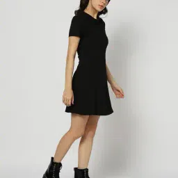 yousta Women Ribbed Mini Shirt Dress image 2