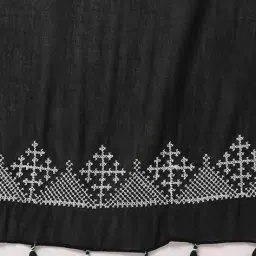 matchitt Women Embroidered Stole with Tassels image 2