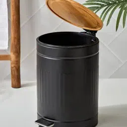 home centre Waste Bin With Bamboo Lid  image 2