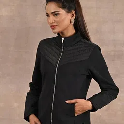 lakshita Women Relaxed Fit Zip-Front Track Jacket image 2
