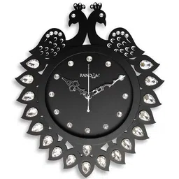 random Diamond Series Peacock Design Wall Clock image 2